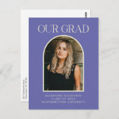 バジェットモダンフォトパープルアーチ卒業  ポストカード (正面/裏面)