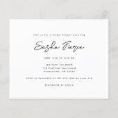 バジェットモダンフォトブライダルシャワー招待 (裏面)