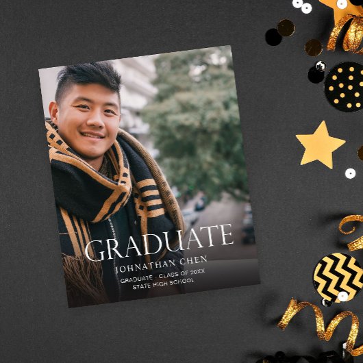 バジェットモダンフォト卒業パーティー縦黒 チラシ