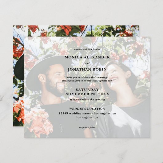 バジェットモダンフォト横結婚線 (正面/裏面)