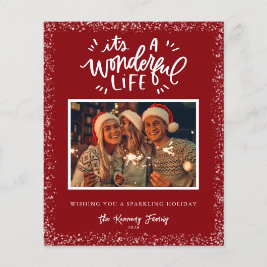 バジェットモダンフォト素朴ホリデーカード チラシ (正面)