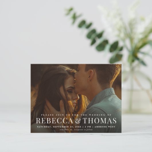 バジェットモダンフォト結婚式招待状 ポストカード (スタンド正面)