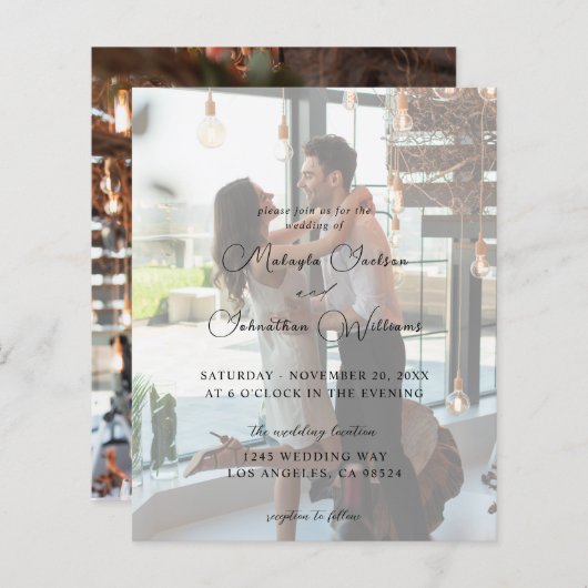 バジェットモダンフォト縦9結婚秒 (正面/裏面)