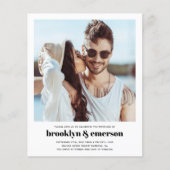 バジェットモダンフォトQRコード結婚式招待状 (正面)