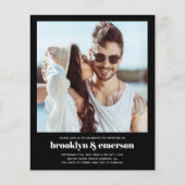 バジェットモダンフォトQRコード結婚式招待状 (正面)