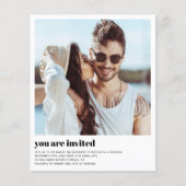 バジェットモダンフォトQRコード結婚式招待状 (正面)