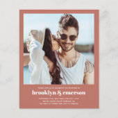 バジェットモダンフォトQRコード結婚式招待状 (正面)