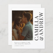 バジェットモダンフォトQRコード結婚式招待状 (正面/裏面)