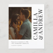 バジェットモダンフォトQRコード結婚式招待状 (正面)