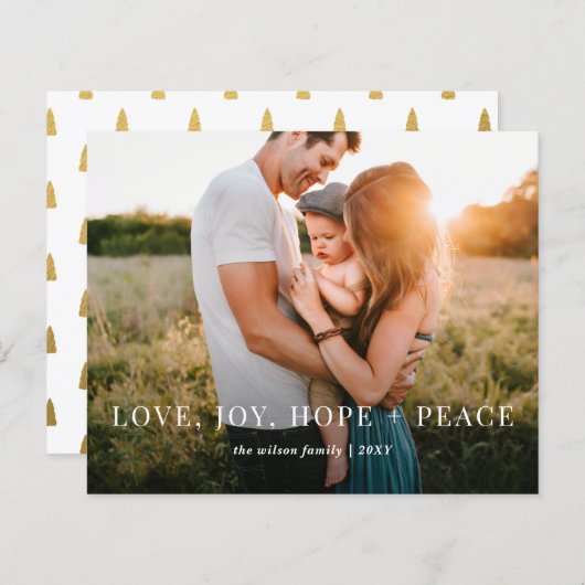 バジェットモダンフルフォトホリデーカード (正面/裏面)