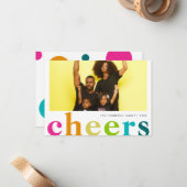 バジェットモダンブライトポルカ応援年明け写真 ノートカード (正面/裏面インサイチュ)