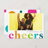 バジェットモダンブライトポルカ応援年明け写真 ノートカード (正面/裏面)