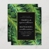バジェットモダンブラックグリーン葉トロピカルトロピカル結婚 (正面/裏面)