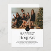 バジェットモダンブラック会社ロゴ写真クリスマス (正面/裏面)