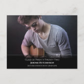 バジェットモダンブラック写真卒業発表 ポストカード (正面)