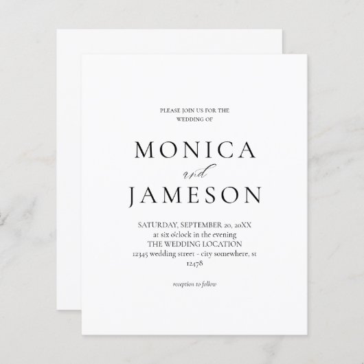 バジェットモダンブラック結婚とホワイトの2V (正面/裏面)