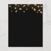 バジェットモダンブラック&金ゴールドブライダルシャワーフライヤー (裏面)