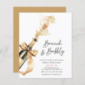 バジェットモダンブランチ&バブリーブライダルシャワー招待状 (正面/裏面)