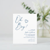 バジェットモダンブルーベビーシャワー招待状 (スタンド正面)