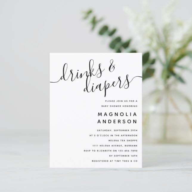 バジェットモダンベビーシャワー招待状 (スタンド正面)