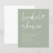 バジェットモダンボヘミアンセージグリーンブライダルシャワー (正面/裏面)