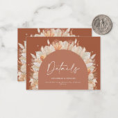 バジェットモダンボヘミアン結婚テラコッタの詳細 ノートカード (正面/裏面インサイチュ)