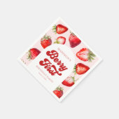 バジェットモダンボホストロベリーベリー1st誕生日 スタンダードカクテルナプキン (角)