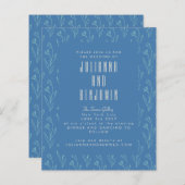 バジェットモダンボホフローララインアートブルー結婚ズ (正面/裏面)