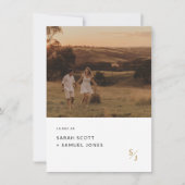 バジェットモダンボーシンプルホフォト結婚ズ 招待状 (正面)