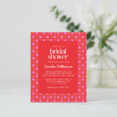 バジェットモダンミッドレッドピンク幾何ブライダルシャワー (スタンド正面)