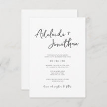 バジェットモダンミニマルシンプル結婚式招待状