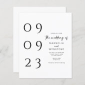 バジェットモダンミニマル結婚式招待状 (正面/裏面)