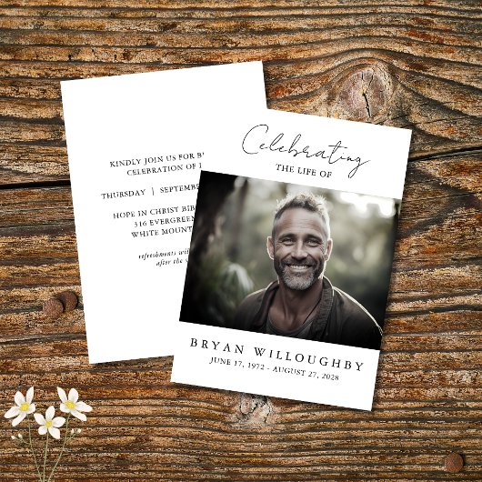 バジェットモダンミニマル葬儀招待状