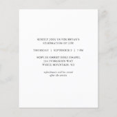 バジェットモダンミニマル葬儀招待状 (裏面)