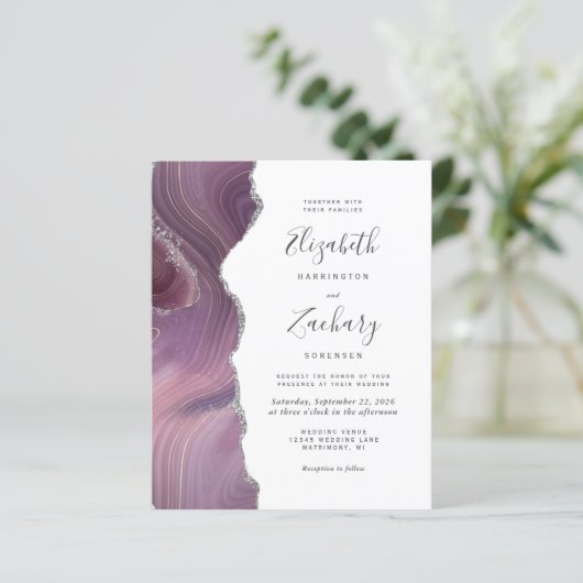 バジェットモダンメイブシルバーゲート結婚式の招待 (スタンド正面)