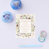 バジェットモダンメモリアルワイルドフラワー招待状 チラシ (シングル)