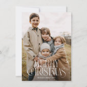 バジェットモダンメリーエレガントクリスマス3枚の写真 シーズンカード (正面)