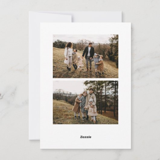 バジェットモダンメリーエレガントクリスマス3枚の写真 シーズンカード (裏面)