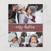 バジェットモダンメリークリスマスフォトコラージュカード (正面)