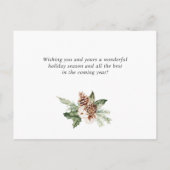 バジェットモダンメリークリスマスフォトGREETINGカード ポストカード (裏面)