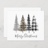 バジェットモダンメリークリスマスホリデーカード (正面/裏面)
