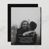 バジェットモダンモノグラムポートレート結婚式招待状 (正面/裏面)