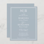 バジェットモダンライトグレー結婚式招待状 (正面/裏面)