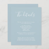 バジェットモダンライトブルー結婚ズ詳細招待状 (正面/裏面)