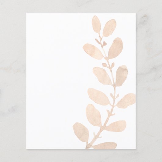 バジェットモダンリーフ結婚式招待状 (裏面)