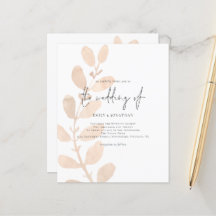 バジェットモダンリーフ結婚式招待状