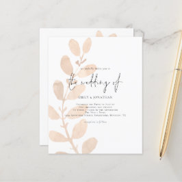 バジェットモダンリーフ結婚式招待状