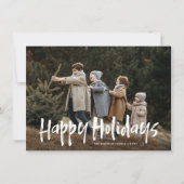 バジェットモダンレタリング2枚フォトハッピー シーズンカード (正面)