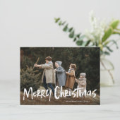 バジェットモダンレタリング2枚フォトメリークリスマス シーズンカード (スタンド正面)