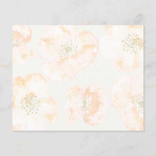 バジェットモダンレッドポピーフローラ結婚式招待状 (裏面)